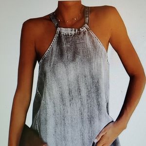 New Grey Denim Halter